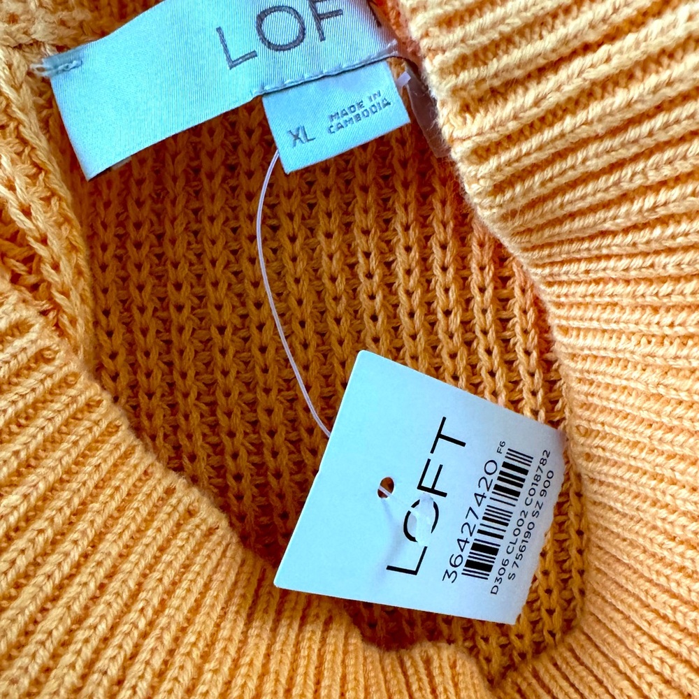 🔥🌞LOFT Vibrant Orange Sleeveless Knit Top - Picture 3 of 5